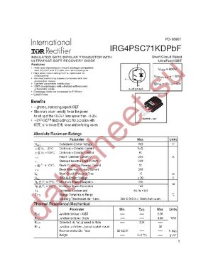 IRG4PSC71KDPBF datasheet  